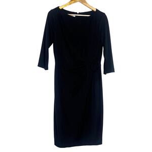 Suzi Chin for Maggy Boutique Dress Womens 12 Black Flower Accent Elegant LBD